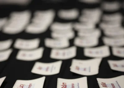 cards set out on a table