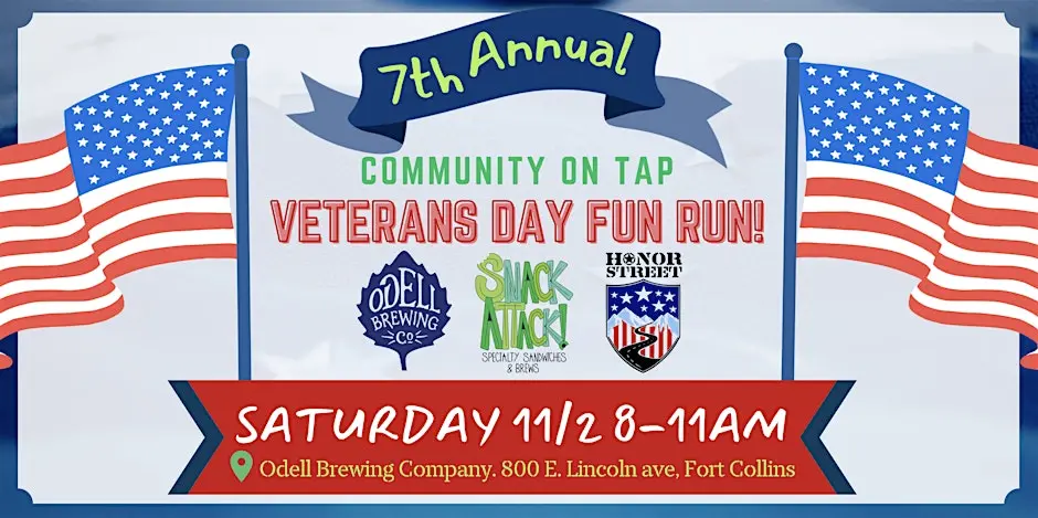 Event flyer 7th Annual CommUNITY on Tap Veteran's Day Fun Run