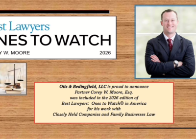 Corey W. Moore, Esq. Recognized in the 2026 Edition of The Best Lawyers: Ones to Watch in America
