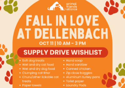 Animal Friends Alliance and Dellenbach Motors to Host an Adoption Event and Supply Drive to Support Local Shelter Animals